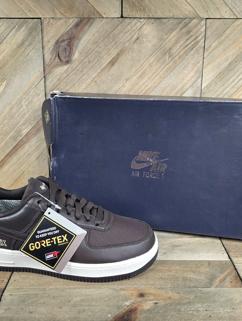 Nike Air Force 1 Low Gore-Tex Baroque Brown Mens Sneakers Size 6 CT2858-201
